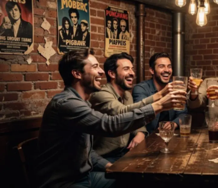 Grupa gości śpiewająca i bawiąca się podczas prywatnego wydarzenia w restauracji